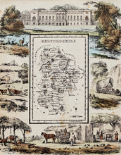 Load image into Gallery viewer, Bedfordshire - Antique Map by R Ramble circa 1845