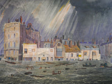 Load image into Gallery viewer, Pool Valley During the Storm at Brighton - Antique Lithograph 1850