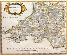Load image into Gallery viewer, South Wales - Antique Map by Robert Morden circa 1695