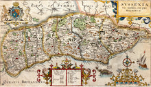 Load image into Gallery viewer, Sussexia Sive Southsex. Olim Pars Regnorum - Antique Map of Sussex 1637