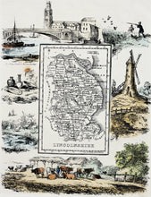 Load image into Gallery viewer, Lincolnshire - Antique Map by R Ramble circa 1845