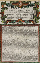 Load image into Gallery viewer, Lamberherst to Rye - Antique Strip Map by Owen/Bowen circa 1720