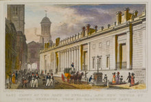 Load image into Gallery viewer, East Front of the Bank of England - Antique Steel Engraving circa 1828