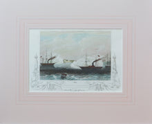 Load image into Gallery viewer, Gallant Affair of the Hecla and Arrogant - Antique Steel Engraving circa 1855