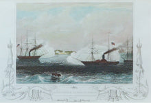 Load image into Gallery viewer, Gallant Affair of the Hecla and Arrogant - Antique Steel Engraving circa 1855