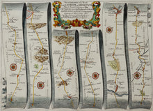 Load image into Gallery viewer, The Road from London to Aberistwith - Antique Ribbon Map circa 1692