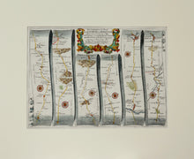 Load image into Gallery viewer, The Road from London to Aberistwith - Antique Ribbon Map circa 1692