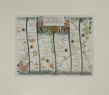 Load image into Gallery viewer, The Road from London to Hythe in Kent - Antique Ribbon Map circa 1692