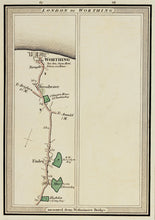 Load image into Gallery viewer, London to Worthing - Antique Map by Edward Mogg circa 1816