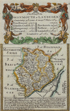 Load image into Gallery viewer, The Road from Monmouth to Lanbeder - Antique Map by Owen/Bowen circa 1720