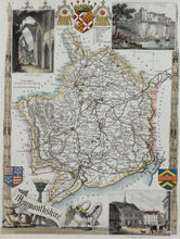 Load image into Gallery viewer, Monmouthshire - Antique Map by Thomas Moule circa 1848
