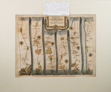 Load image into Gallery viewer, The Road From London to Newhaven - Antique Ogilby Ribbon Map 1675
