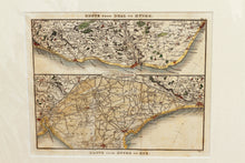 Load image into Gallery viewer, Two Route Maps of the Kent/Sussex Coast - Antique Map by Paterson circa 1824