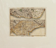 Load image into Gallery viewer, Two Route Maps of the Kent/Sussex Coast - Antique Map by Paterson circa 1824