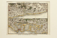 Load image into Gallery viewer, Two Route Maps of the Sussex Coast - Antique Map by Paterson circa 1824