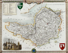 Load image into Gallery viewer, Somersetshire - Antique Map by Thomas Moule circa1848