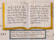 Load image into Gallery viewer, Map of Sussex - Antique Map by John Speed 1676