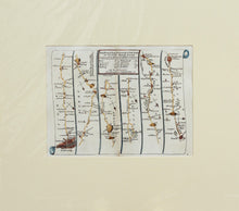 Load image into Gallery viewer, The Road from London to Arundel in Sussex - Antique Ribbon Map by John Senex, circa 1757