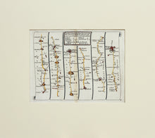 Load image into Gallery viewer, The Road from London to Chichester - Antique Ribbon Map by John Senex circa 1757