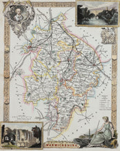 Load image into Gallery viewer, Warwickshire - Antique Map by Thomas Moule circa 1848