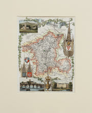 Load image into Gallery viewer, Worcestershire - Antique Map by Thomas Moule circa 1848