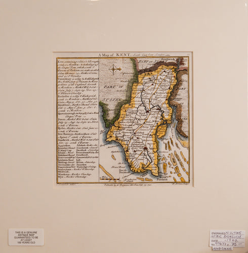 Map of Kent - Antique Map circa 1742