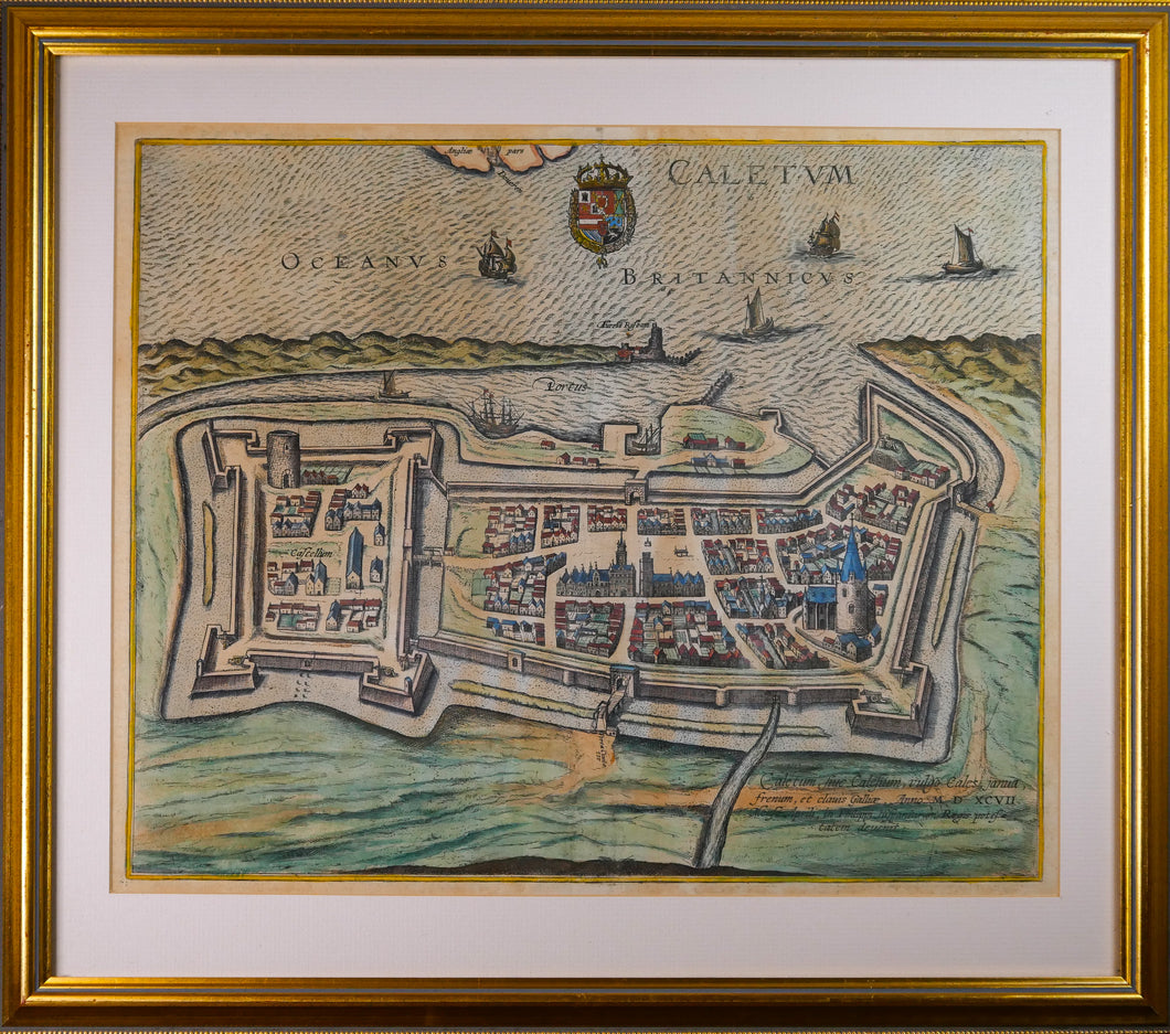 Caletum (Calais) - Antique Copper Engraving 1597