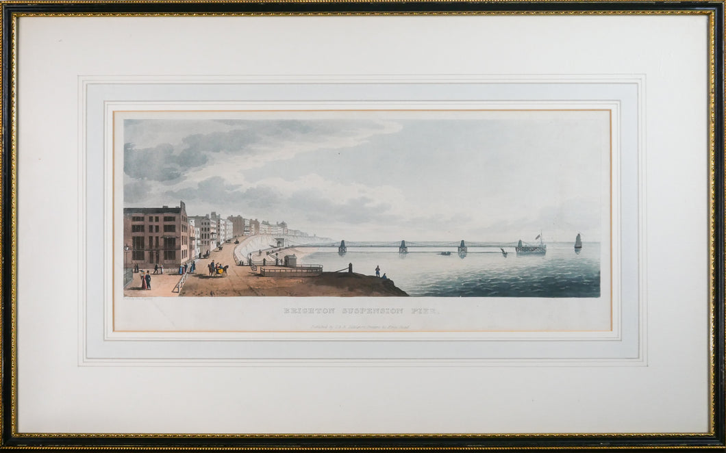Brighton Suspension Pier (aka the Chain Pier) - Antique Aquatint circa 1829