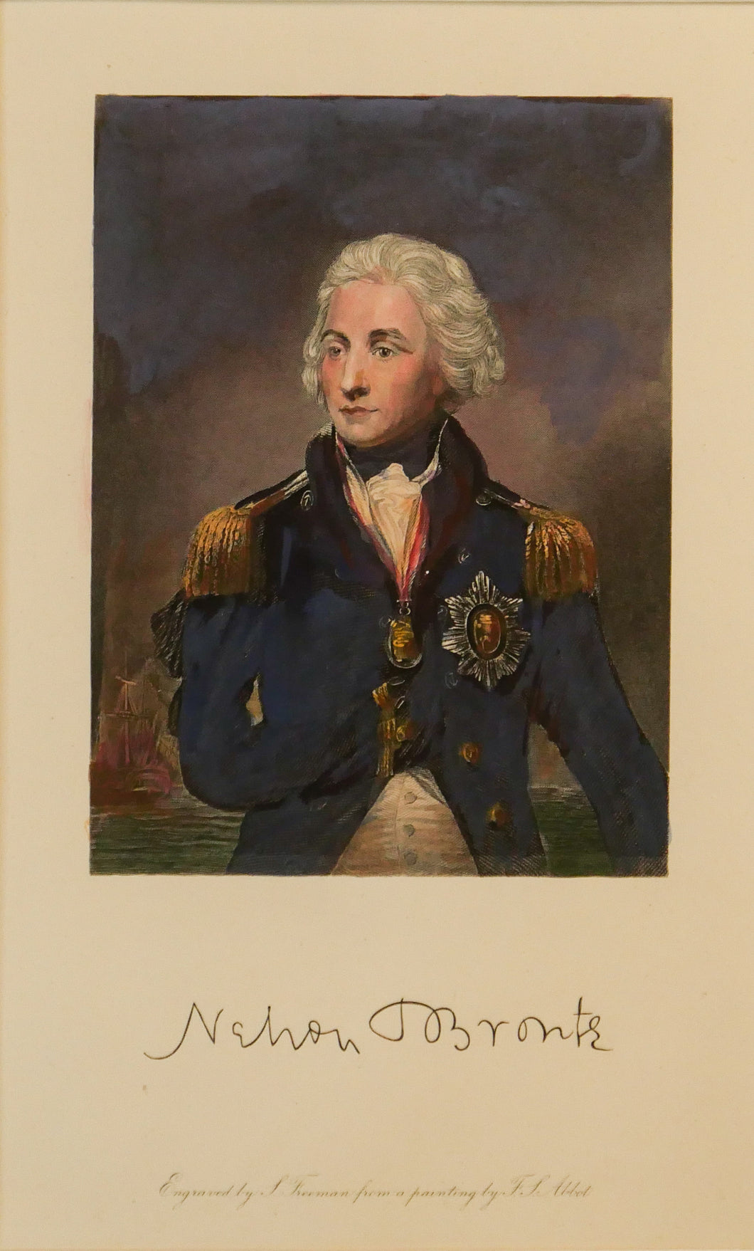 Portrait of Horatio Nelson - Antique Etching with Stipple c1850