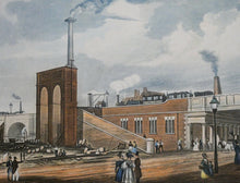 Load image into Gallery viewer, Entrance into Manchester Across Water Street - Antique Aquatint 1833
