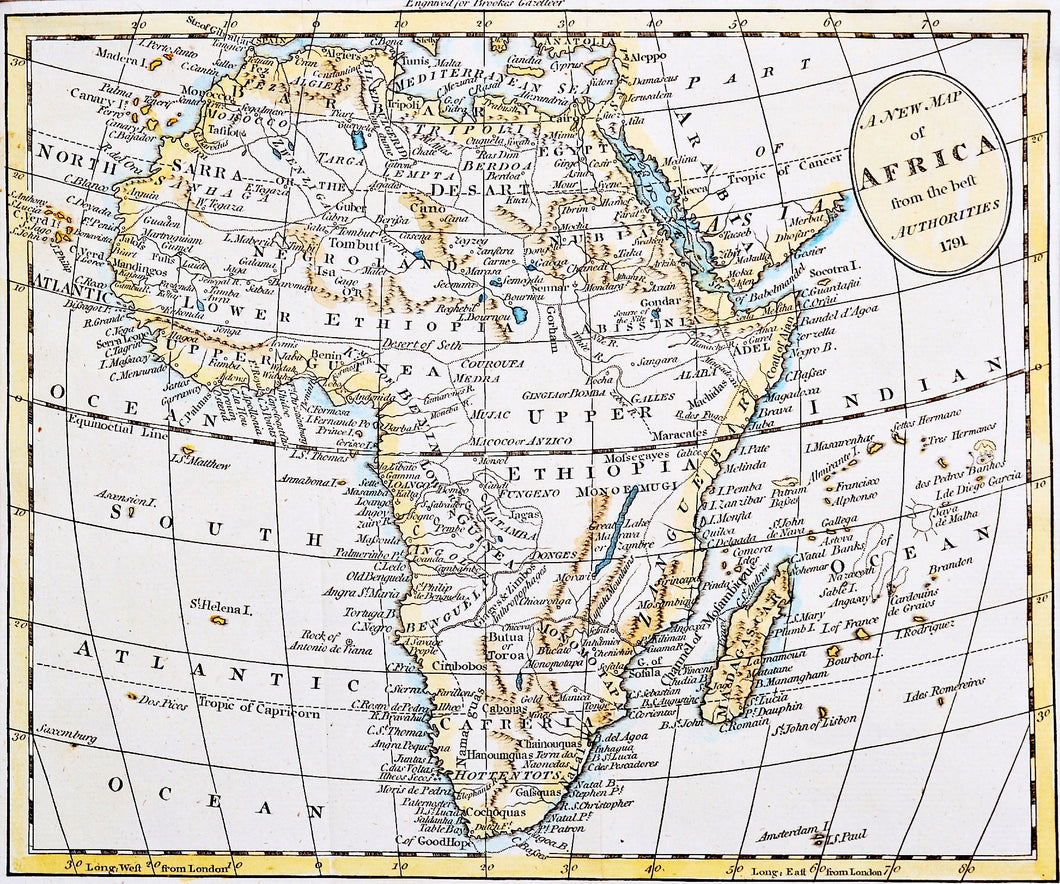 A New Map of Africa From the Best Authorities - Antique Map 1791