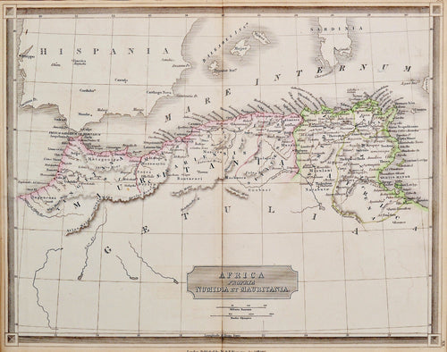 Africa Propria Numidia et Mauritania - Antique Map circa 1835