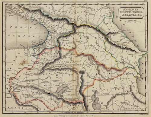 Armenia Colchis Iberia Albania - Antique Map circa 1833