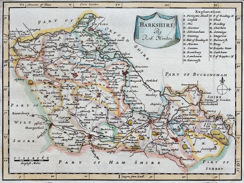 Barkshire - Antique Map by Robert Morden circa 1701/08