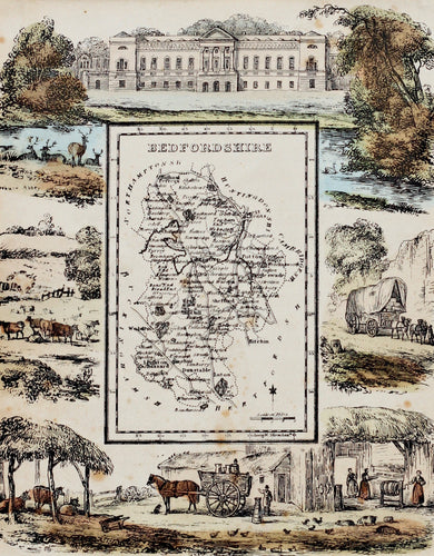 Bedfordshire - Antique Map by R Ramble circa 1845