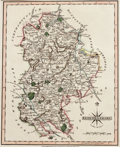 Bedfordshire - Antique Map by J Cary circa 1809