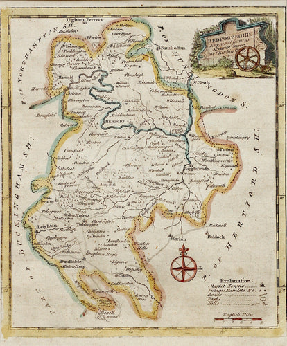Bedfordshire - Antique Map by Thomas Kitchin circa 1749/86