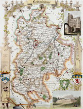 Load image into Gallery viewer, Bedfordshire - Antique Map by Thomas Moule circa 1848
