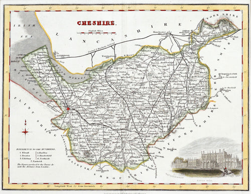 Cheshire - Antique Map by Fullarton circa 1848