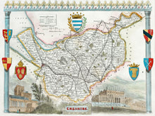 Load image into Gallery viewer, Cheshire - Antique Map by T Moule circa 1848
