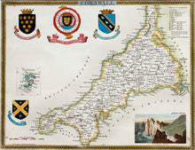 Load image into Gallery viewer, Cornwall - Antique Map by Thomas Moule circa 1836
