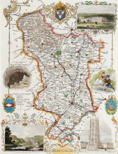 Load image into Gallery viewer, Derbyshire - Antique Map by T Moule circa 1848
