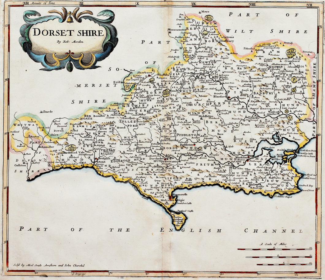 Dorsetshire - Antique Map by Robert Morden circa 1695