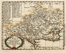 Load image into Gallery viewer, A Mappe of Dorsetshire - Antique Map by John Seller circa 1694
