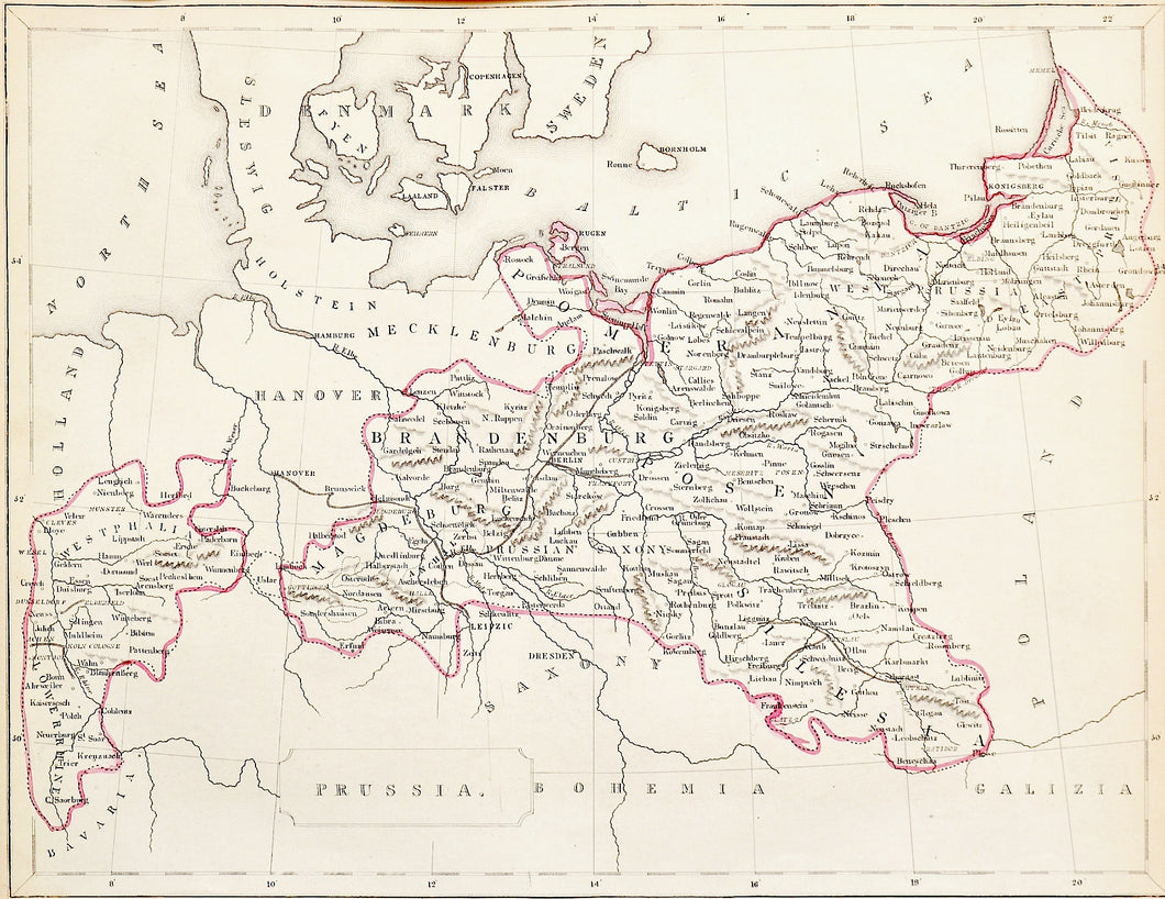 Germany - Antique Map circa 1860