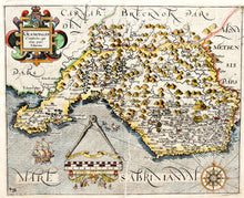 Load image into Gallery viewer, Glamorgan Comitatus Qui Olim Pars Silurum - Antique Map of Glamorganshire 1637
