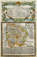 Load image into Gallery viewer, The Road from Bristol to Westchester - Antique Map by Owen/Bowen circa 1720
