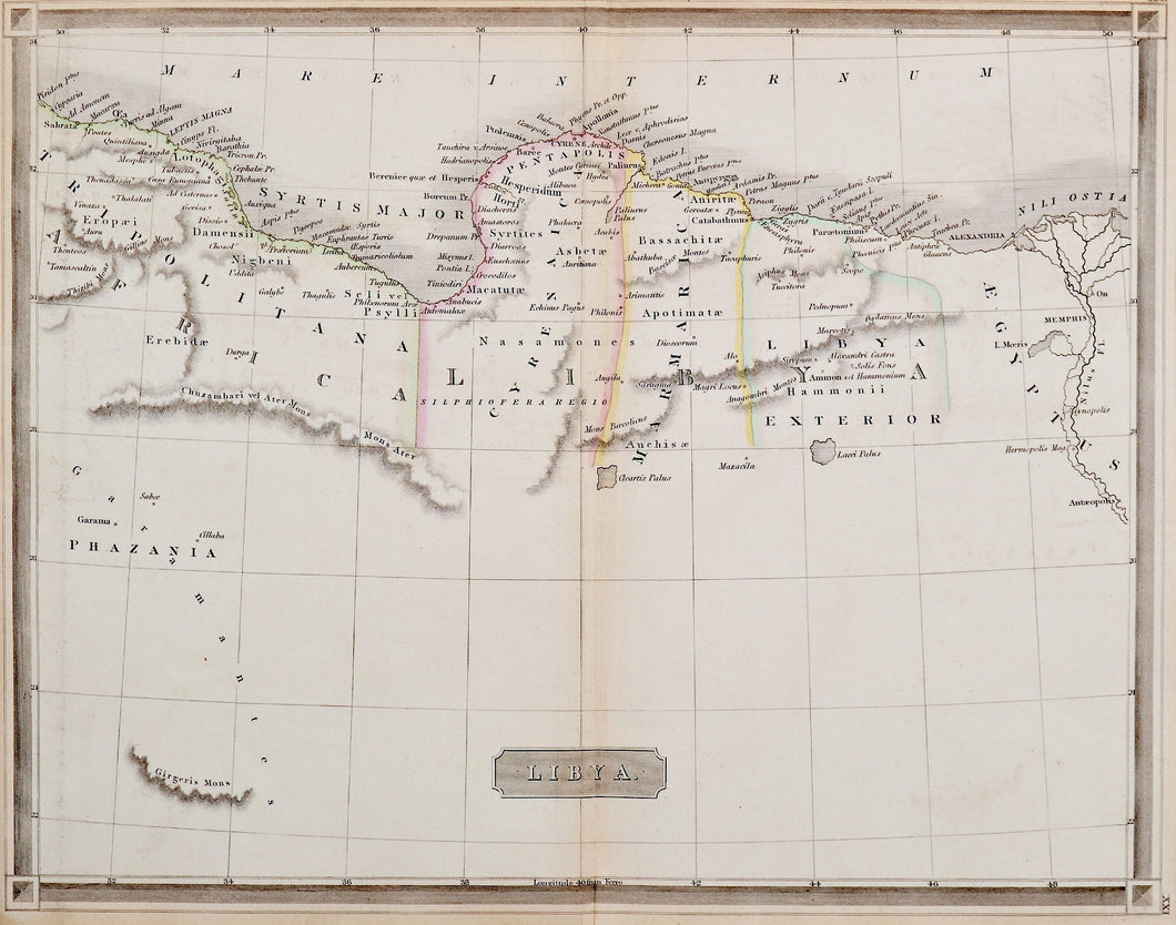 'Libya' - Antique Map, circa 1835