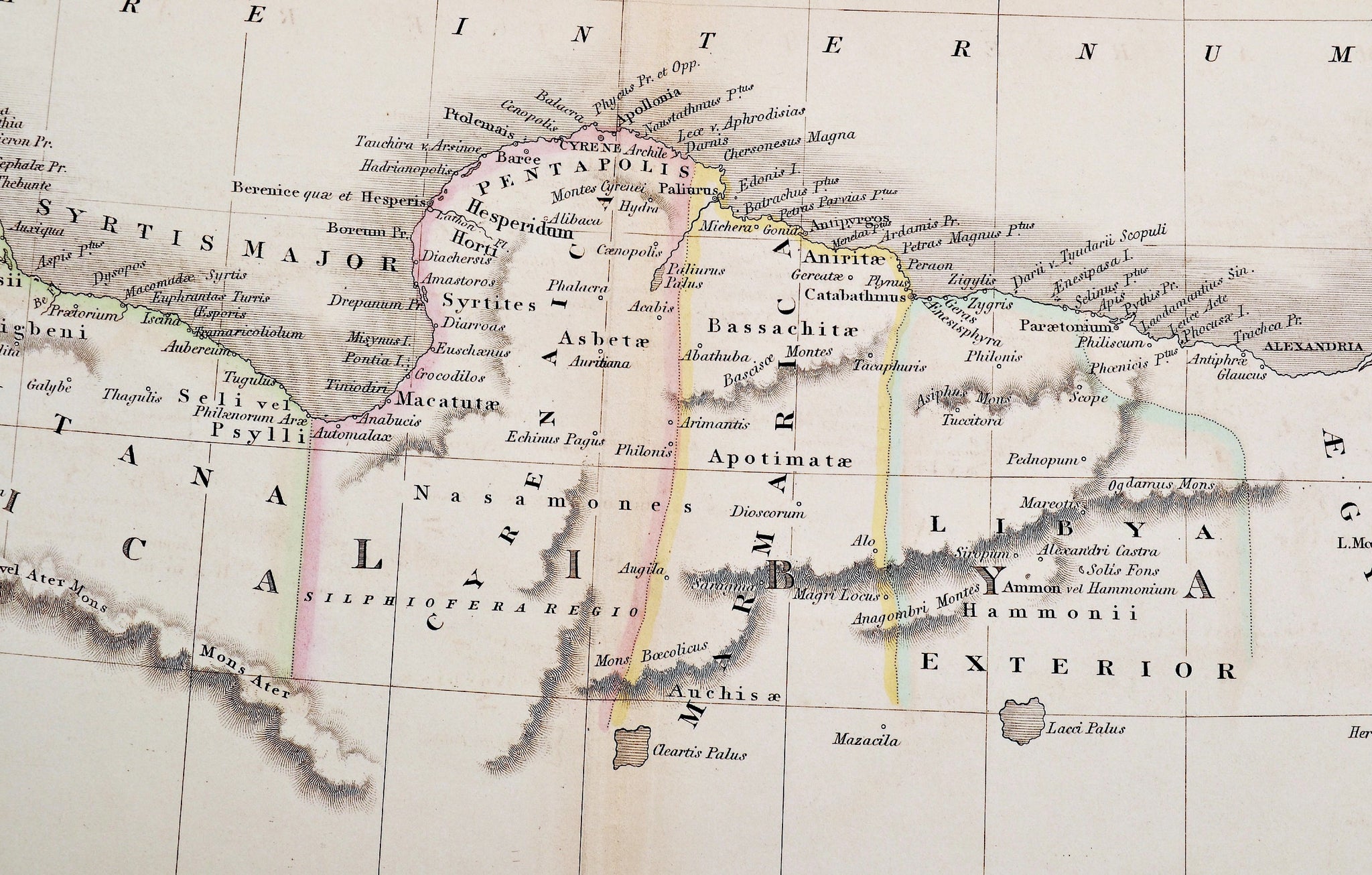 Libya - Antique Map, circa 1835  The Witch Ball