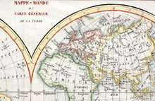 Load image into Gallery viewer, Mappe-Monde Map of the World - Copper Engraving circa 1780
